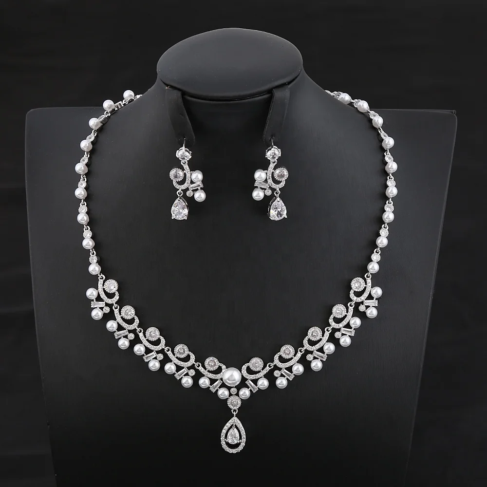 

Fresh water pearl necklace Xoxo necklace set wedding jewelry pearl necklace set, Picture shows