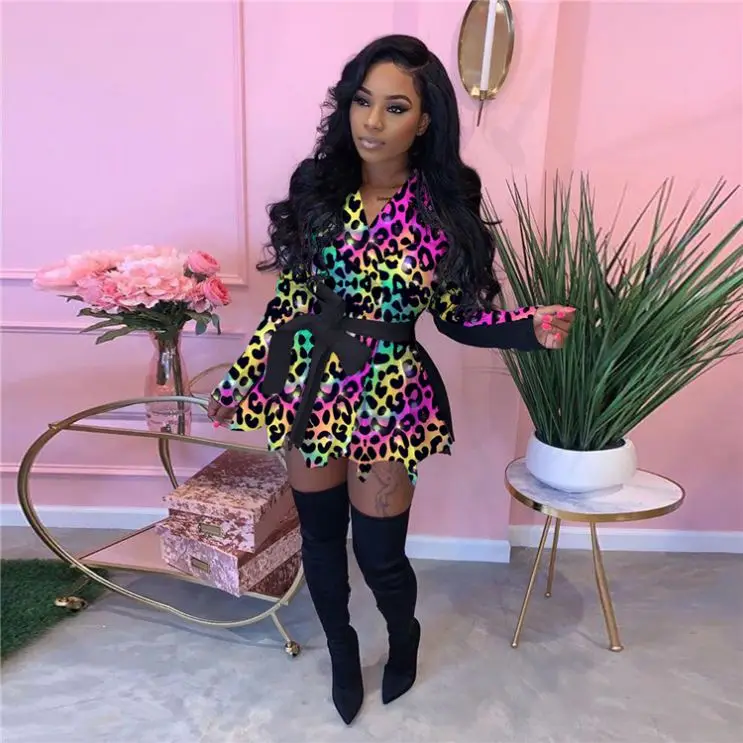 

Hot Sale New Tendency 2021 Fashion Casual Print Fall Long Sleeve Women Dress Cute Women Dresses For Lady