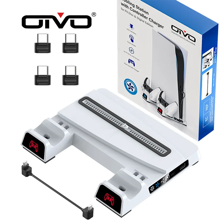 

OIVO IV-P5241 Vertical Cooling Charging Station For PS5 Console Headset Holder With Game Slot For PS5 Charger Stand