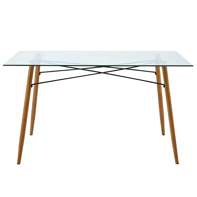 
free sample China Wholesale home furniture dining room set glass dinning table and chairs 