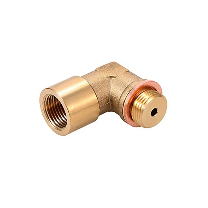 

JIAX Car M18*1.5 Lambda Sensor Oxygen Plug 90 Degrees Brass O2 Sensor Spacer Extender Adapter for Most Cars