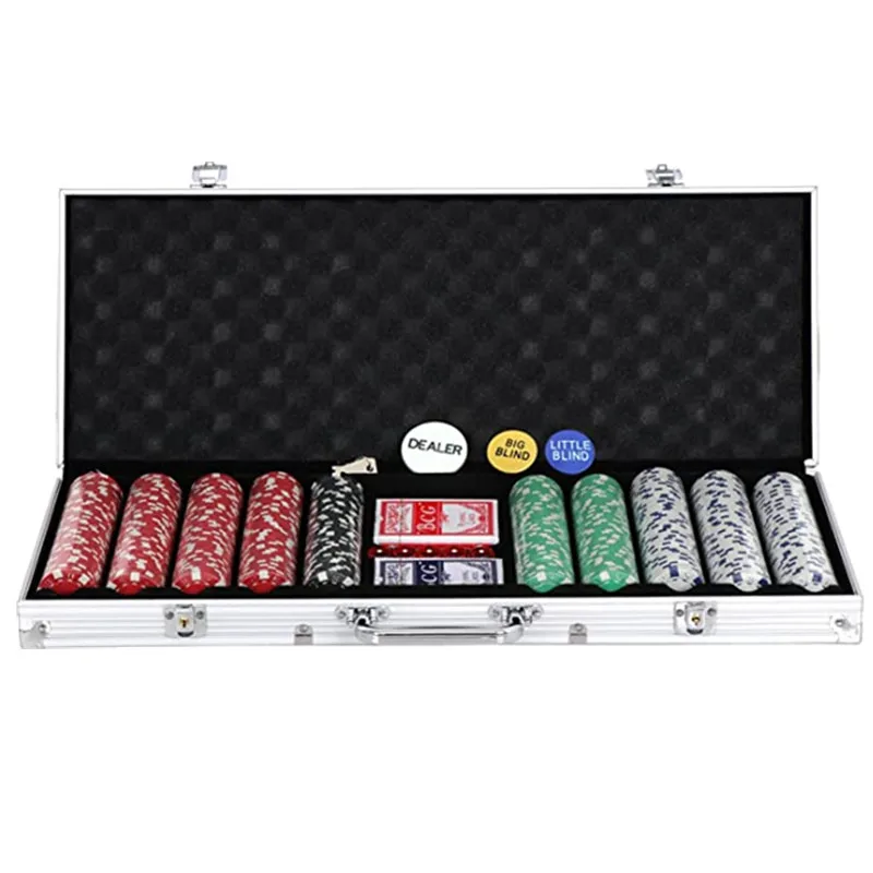 

200 300 or 500 Casino Gambling Poker Chip Set for All Card Games and Gambling with Carrying Case Cards 5 Dice Dealer Button