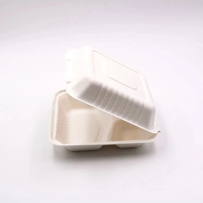 biodegradable fast food container packing compartment 9"*6" microwave box