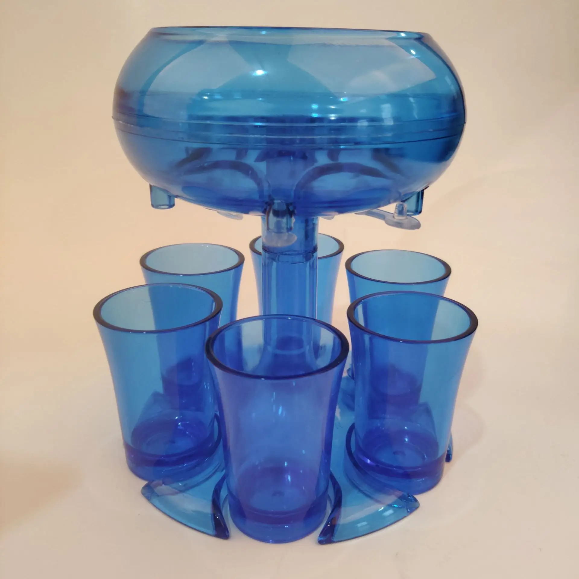 

Party Beverage Drinking Dispenser Bar Wine Dispenser Holder Whisky Beer Dispenser Rack with 6 Glass Cup, More colors