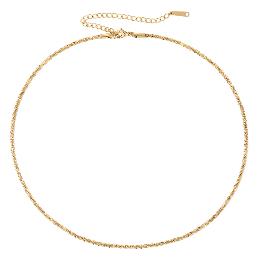 

INS Stainless Steel 14K Gold Plated 2.4MM Wide 50CM Cauliflower Chain Necklace Titanium Steel Gypsophila Chain Choker Necklace