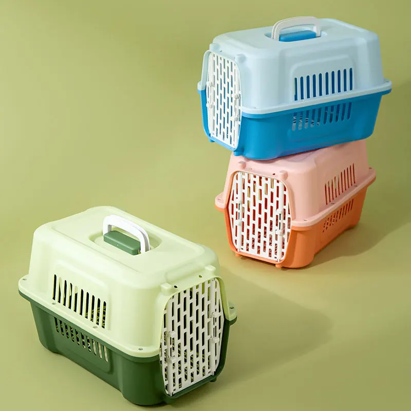 

Fast Shipping Wholesale Manufacturer Plastic Durable Dog Air Transport Box Cat Carrier Travel Product Luxury Pet Aviation Box