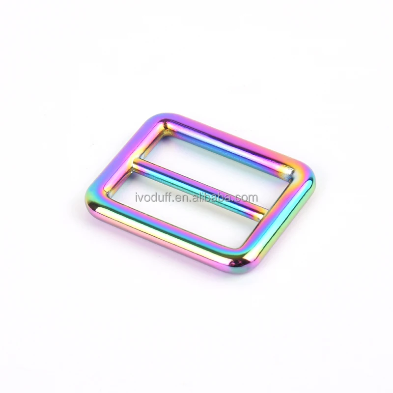 

Ivoduff Rainbow Bag Slider Buckle Safety Metal Adjustable Bar Belt Buckle