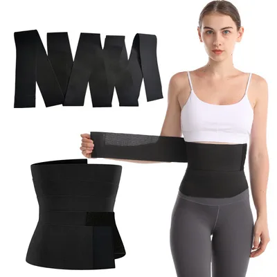 

Adjustable Fat Burning Waist Band Training Ladies Elastic Binding Strap Waist Training Belt Latex, Black