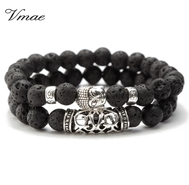 

VMAE 8MM 3 Colors Wholesale Cheap Beauty Stone Beads Hand String For Men Elastic Bracelet