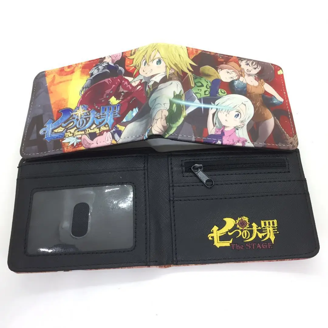 

Professional PU PVC Wallets Supply Japanese Anime Coin Purses for Men Women Leather Money Clip The Seven Deadly Sins Wallet