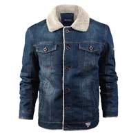 

Winter New Mens Fashion Blue Thick Cotton Denim Jeans Jacket Size Plus Outdoor Jackets