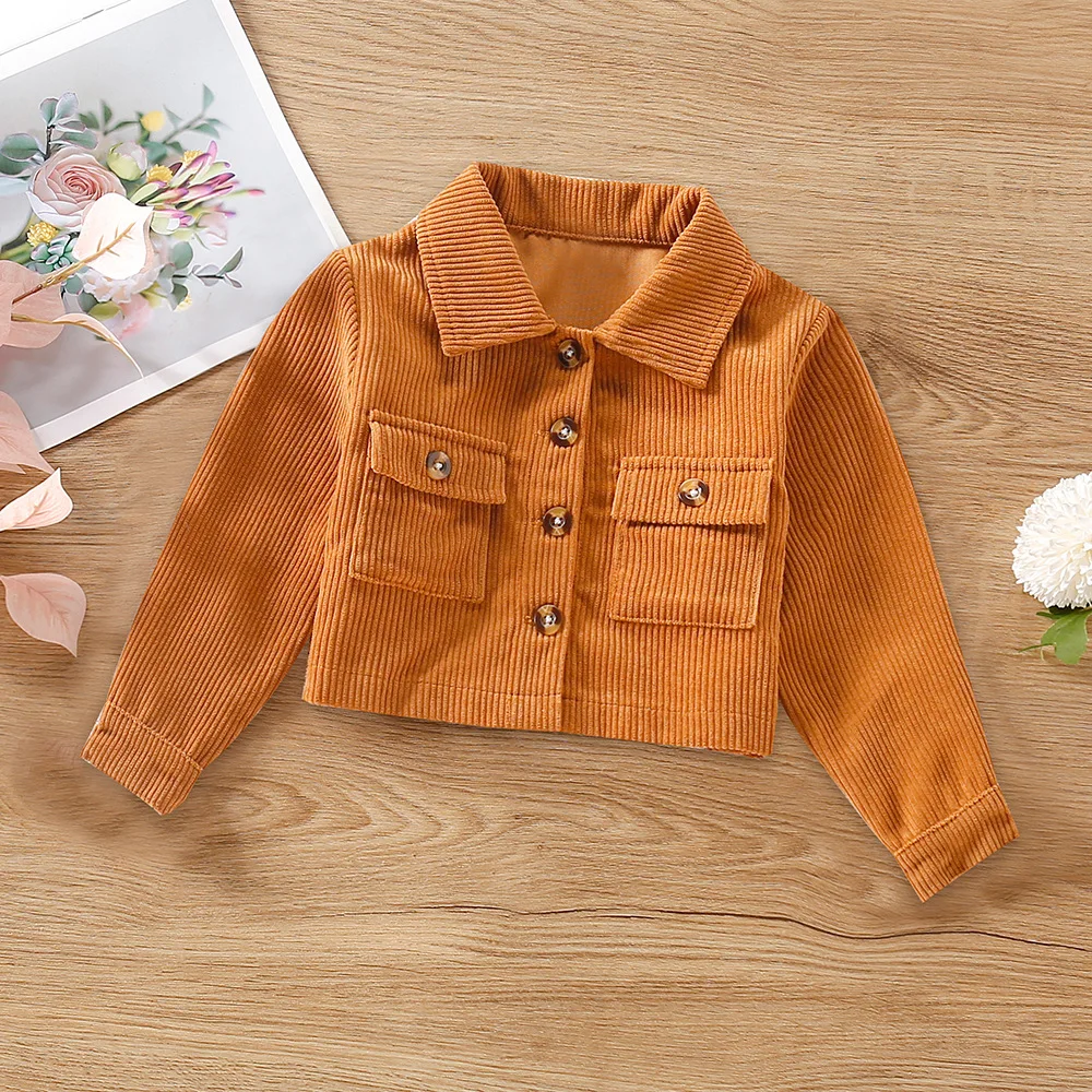 

CSY WT31 2021 Fall Fashion Corduroy Long Sleeve toddler girl coat boutique infant girl's Jacket blazers