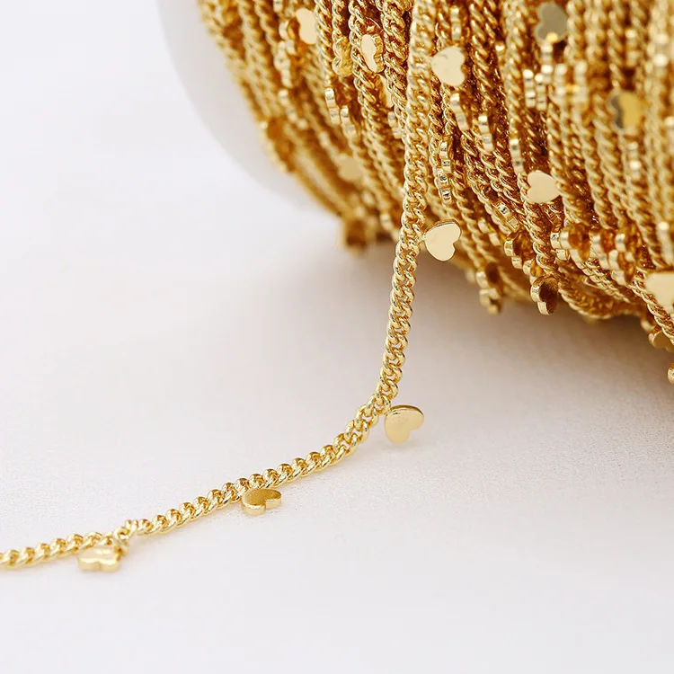 Latest Factory Wholesale Jewelry 1.6mm 14k Gold Plated Brass Chain For