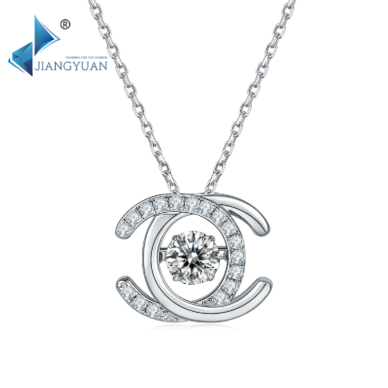 

OLDP Jiangyuan Shiny moissanite fine jewelry 925 sterling silver diamond necklace
