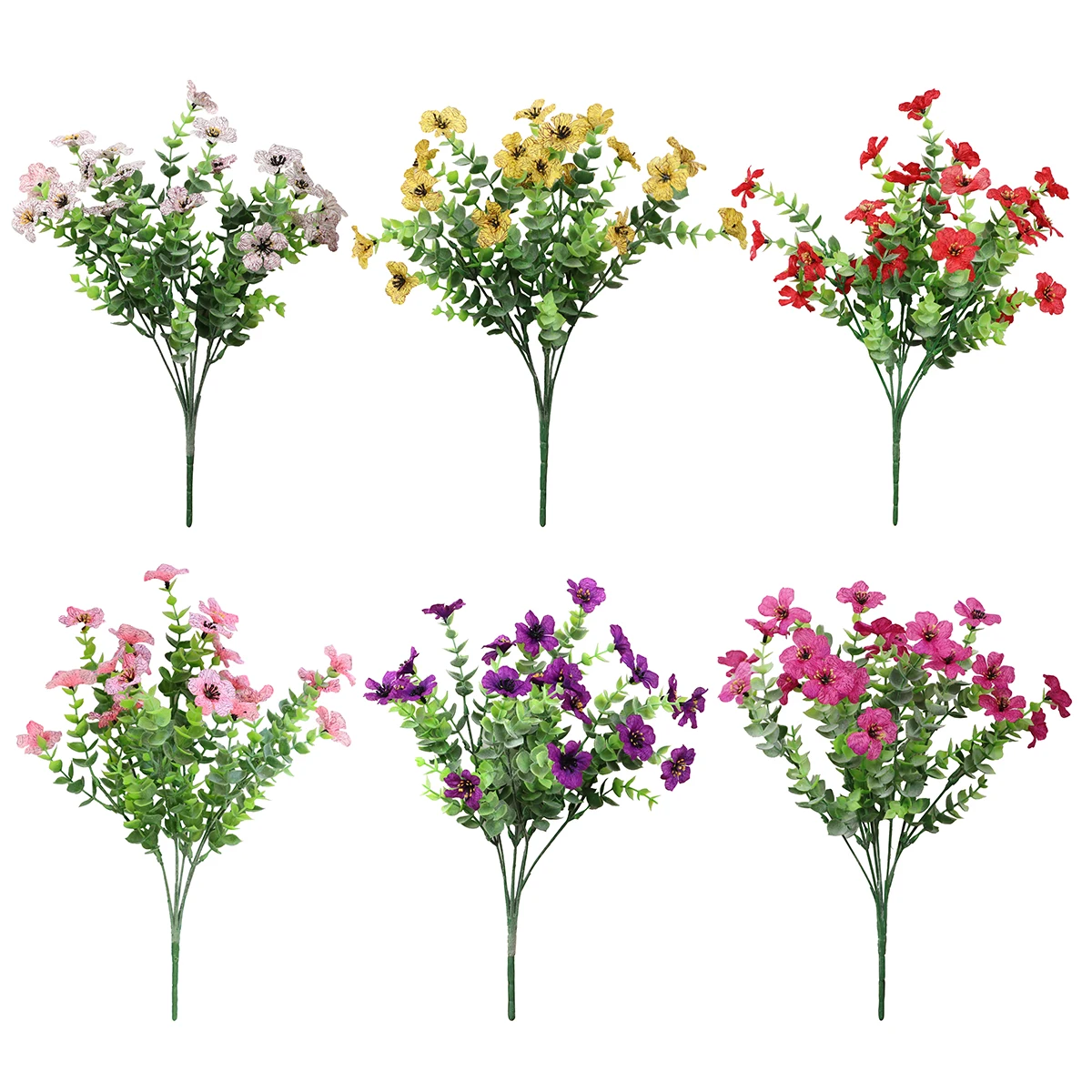 

Hot sale artificial flower 6 colors plastic flower for wedding decor