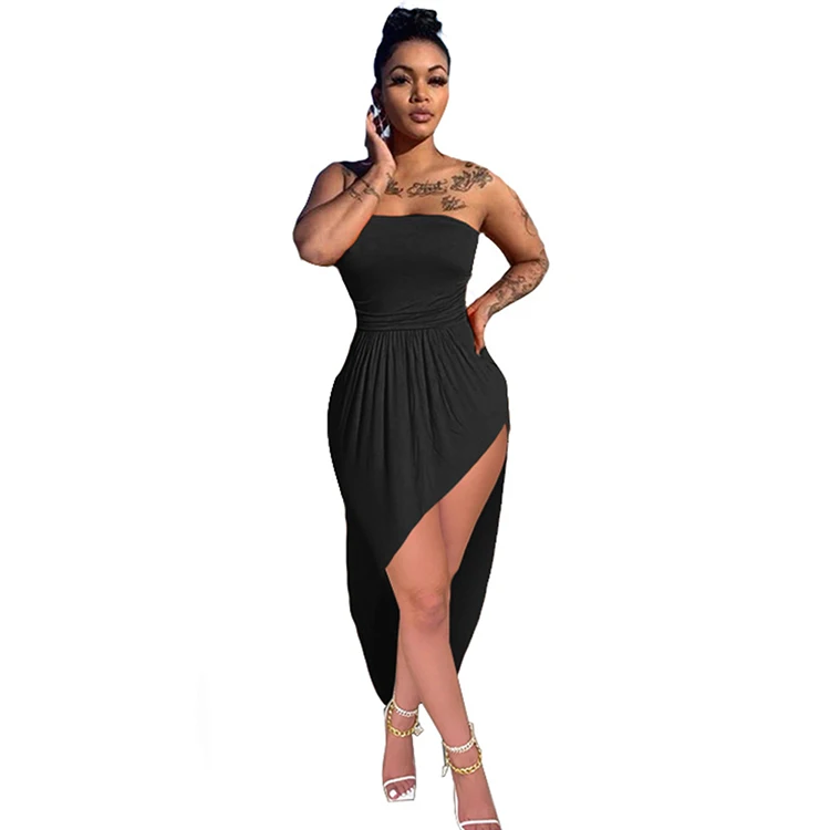 

Fashion Women Summer Casual Dresses Tube Top Luxury Sexy Evening Wear Night Dress Women Plus Size Solid Color Elegant Dresses, White,black,orange,yellow,blue