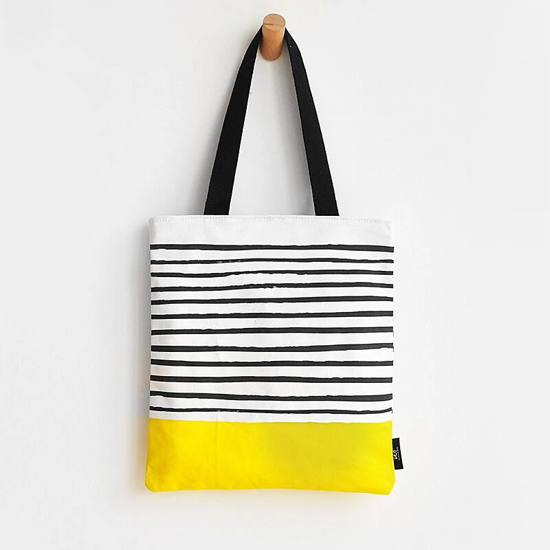 

drop shippingCustom reusable cotton canvas foldable ladies shopping bag with pattern, As picture show