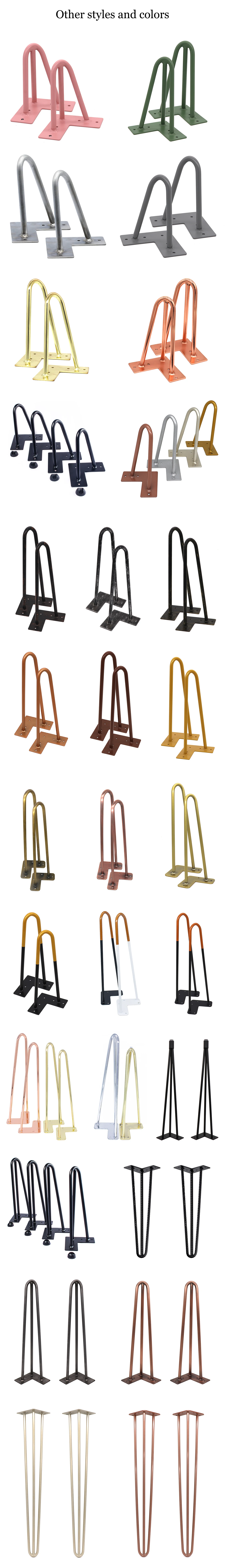 Hairpin Legs Wholesale Cheap 16'' Inch Round U V Shaped Iron Steel Feet Metal Furniture Side