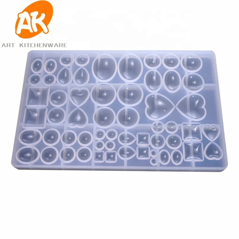 

AK Large Earrings Jewelry Epoxy Resin Molds Crystal Pendant Silicone Moulds DIY Handicraft Tools, White or random