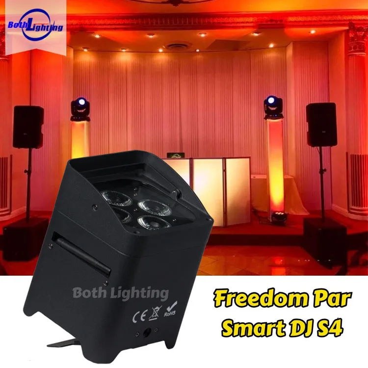 SMART DJ S4 4x18w RGBWA UV 6in1 wireless dmx LED battery uplighting