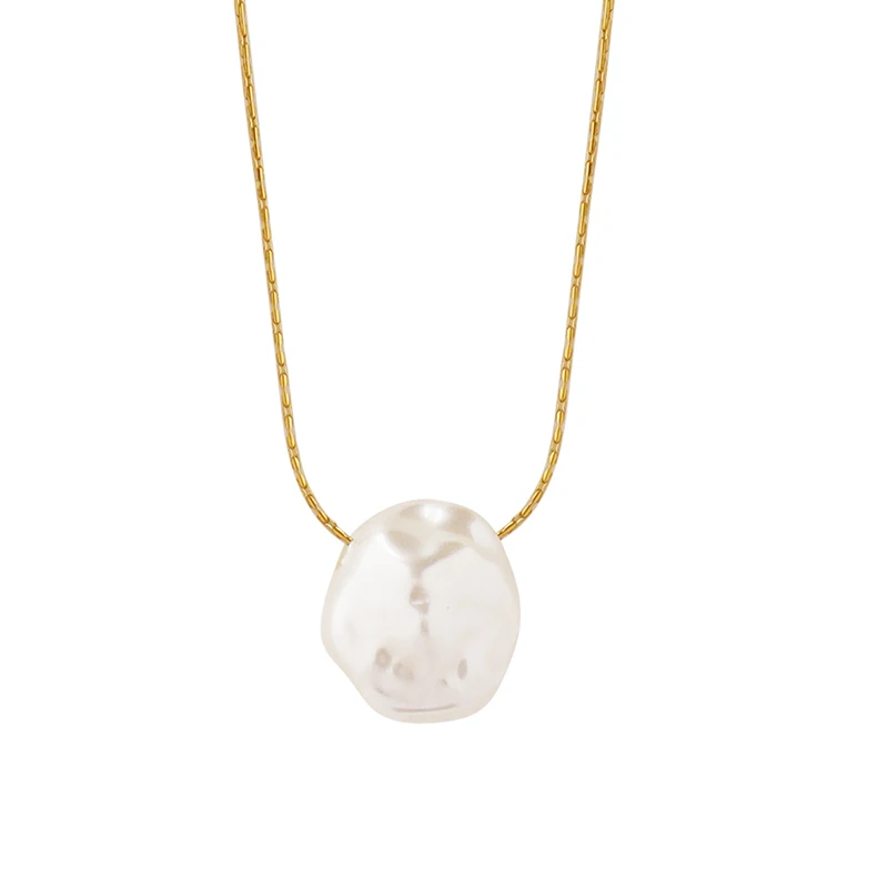 Design Imitation Pearl Necklace Stainless Steel Non Fading Jewelry Necklace