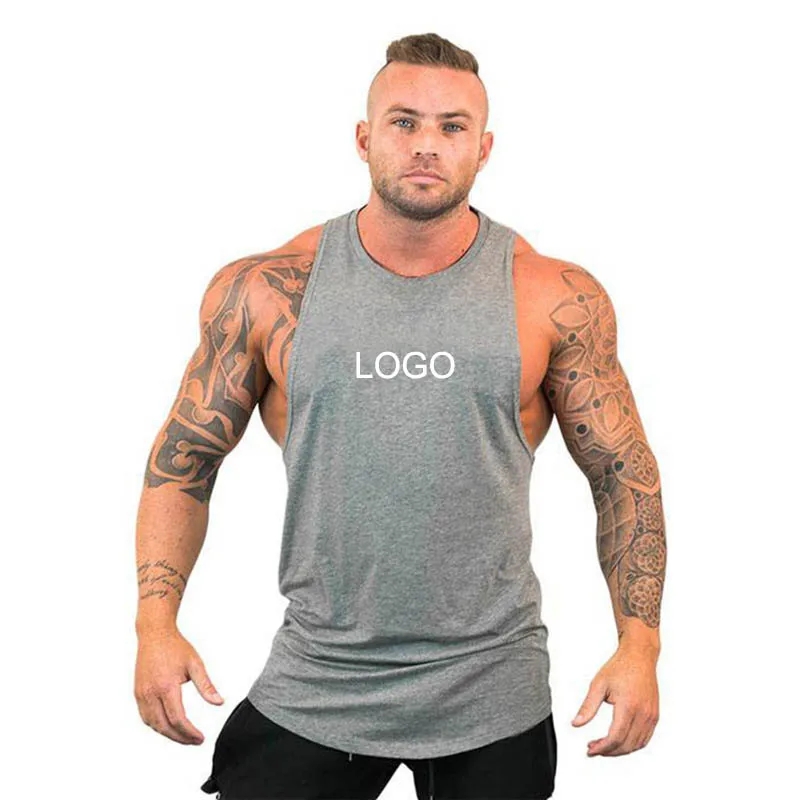

mens tank top fitness muscle cotton sleeveless cuff off tank tops men workout undershirt t shirt gym stringer tops fitness wear
