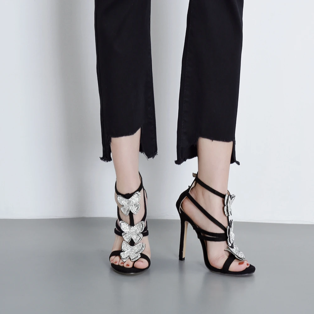 

Wholesale Fashion Crystal Butterfly Hollow Women High Heel Sandals