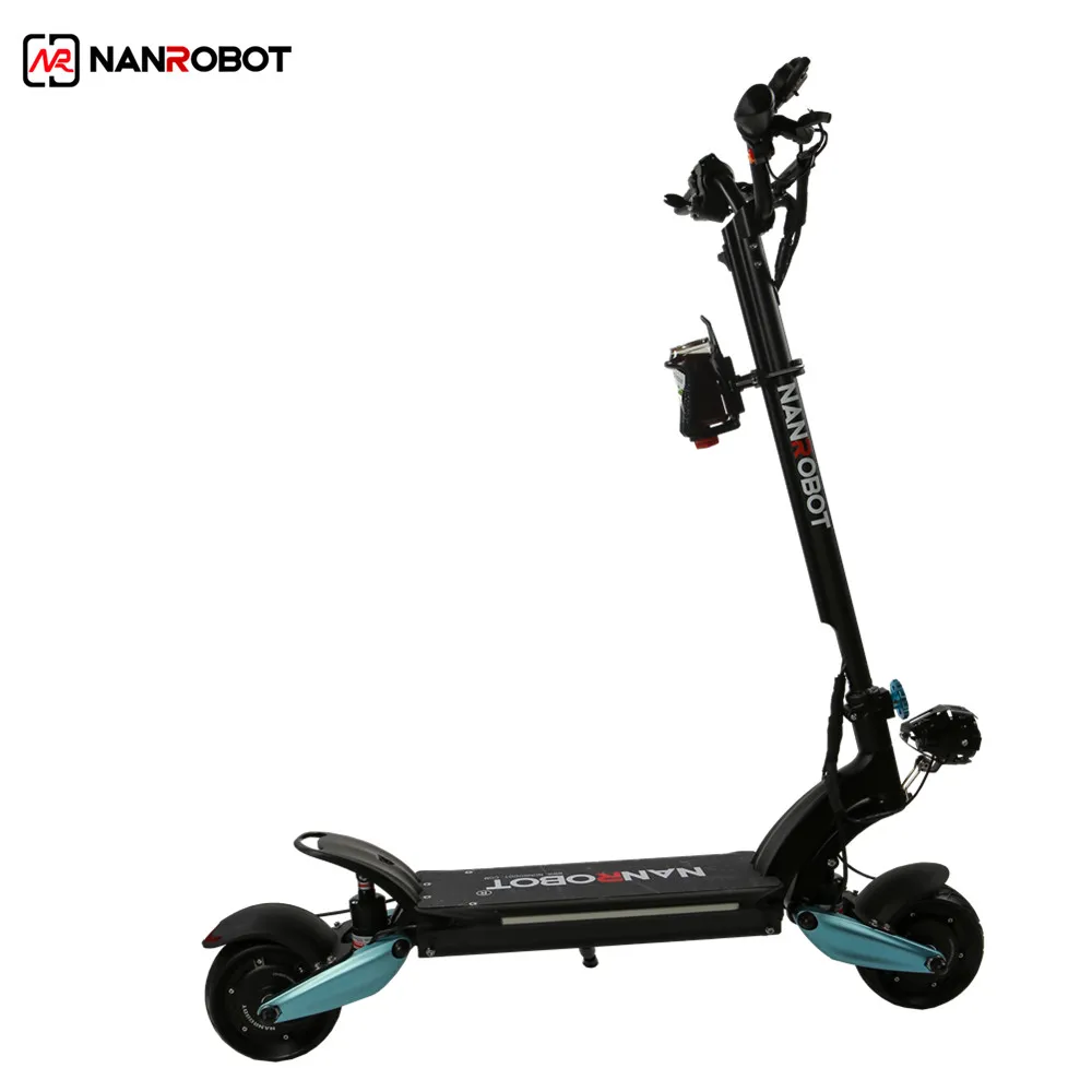 

Nanrobot 1600w Lightweight Dual Motor 48v Folding Powerful Chinese Fun Electric Scooter, Black and blue details
