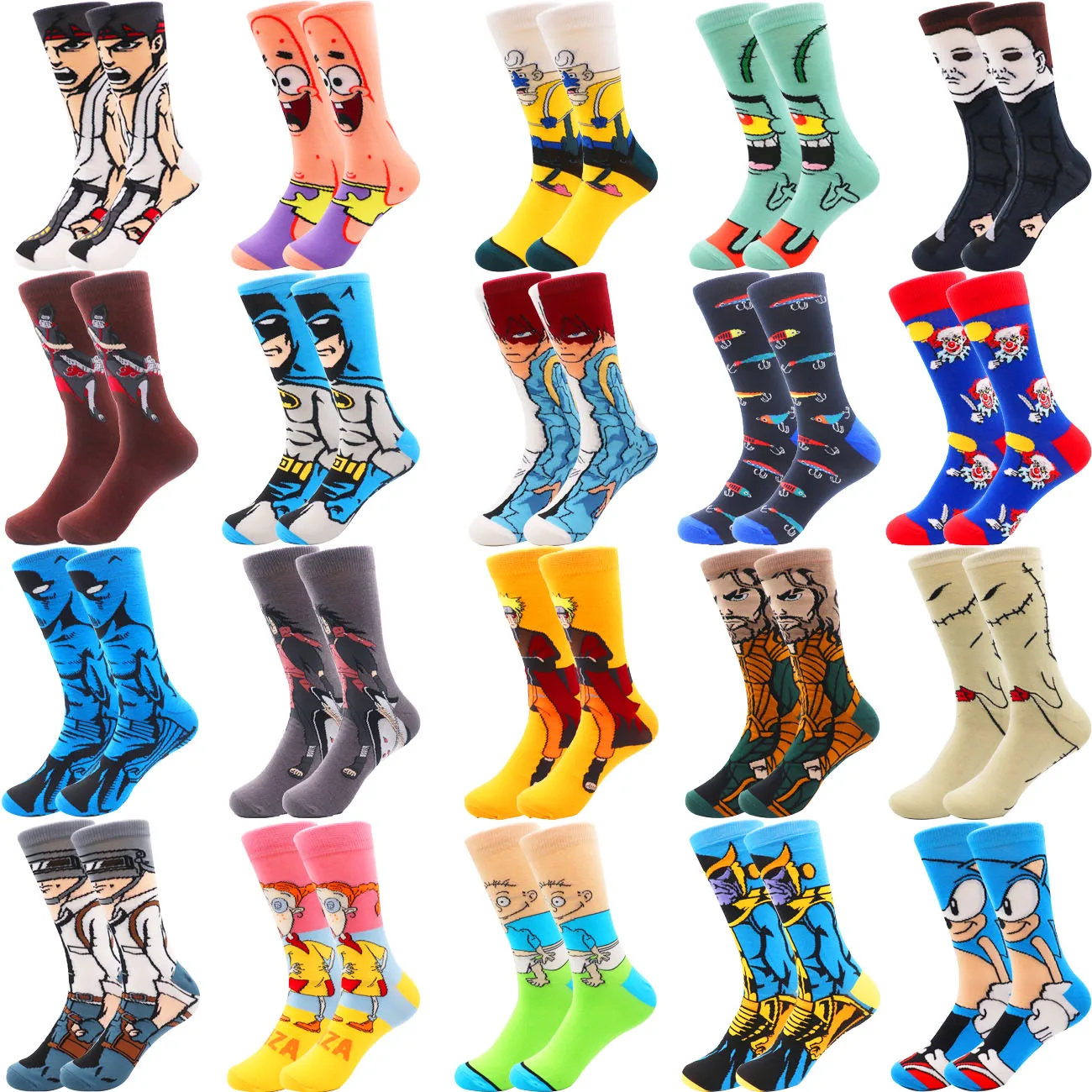 

2022 Hot Sale High Quality Custom Calcetines Socken Comic Character Cotton Funky Funny Cartoon Socks, Custom color