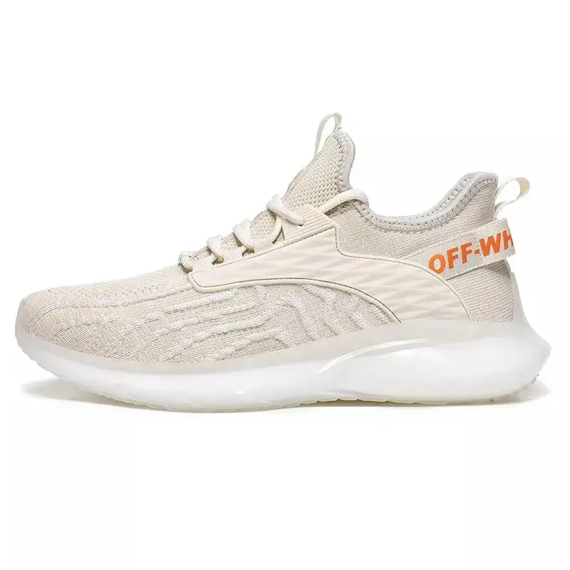 

Wholesale men's sports Casual shoes Popcorn sole Breathable Outdoor casual running shoes for men, Black. white.beige