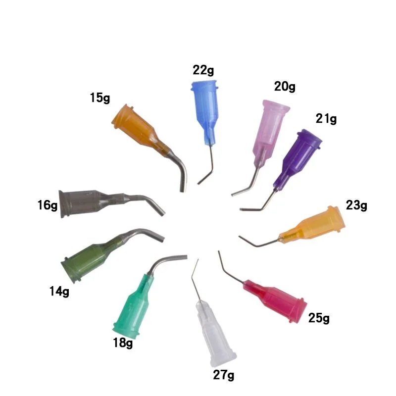 

Plastic Glue Dispensing Needles Industrial Bent Syringe Dispensing Needles 14-27G