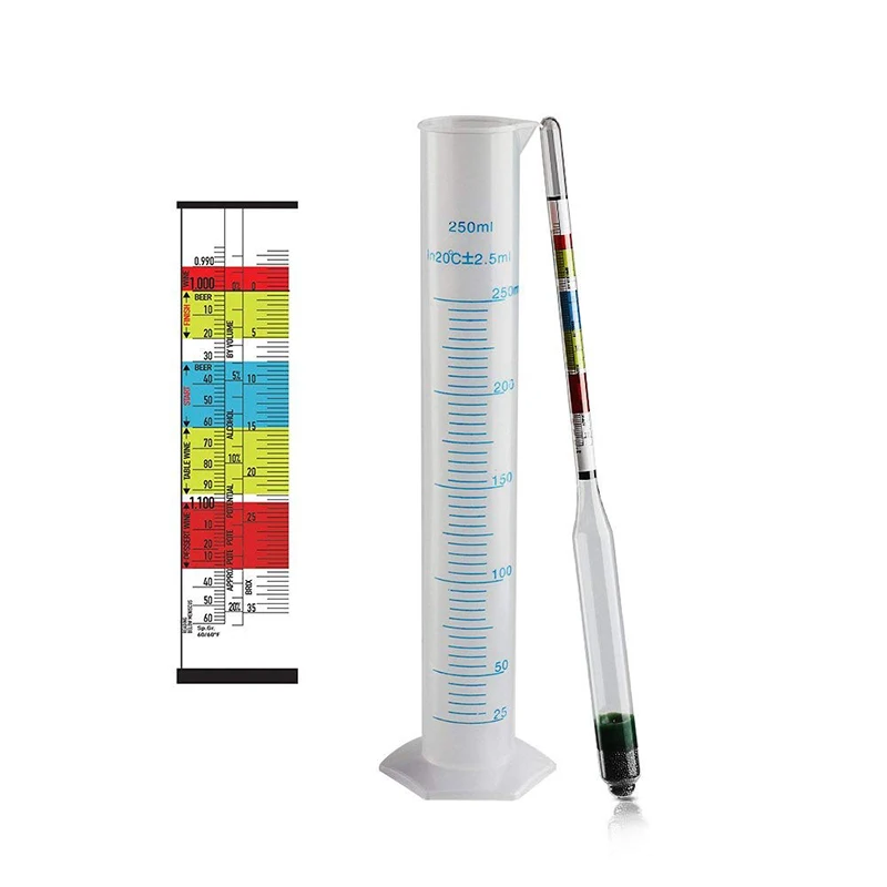 3 Scale Home brew Hydrometer Wine Beer Cider Alcohol Testing Making Tester
