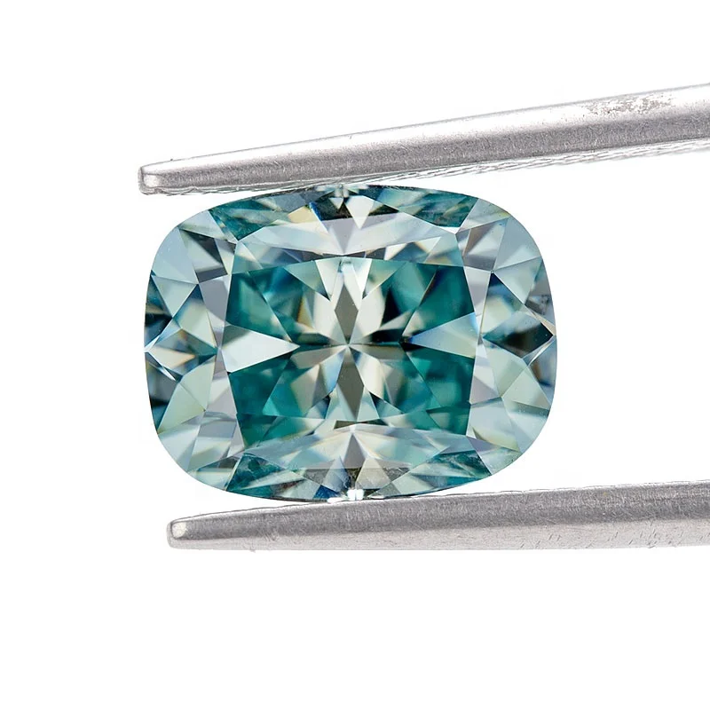 

3CT 9*7mm Blue Brilliant Cushion Loose Moissanite VVS1 GRA Certificate jewelry making factory supply High Quality Available RTS