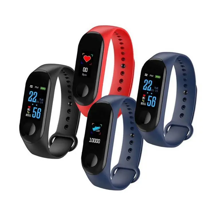 

M3 Heart Rate Monitor Pulse Meter Sport Women Watches For Android Ios Blue tooth Smart Bracelet