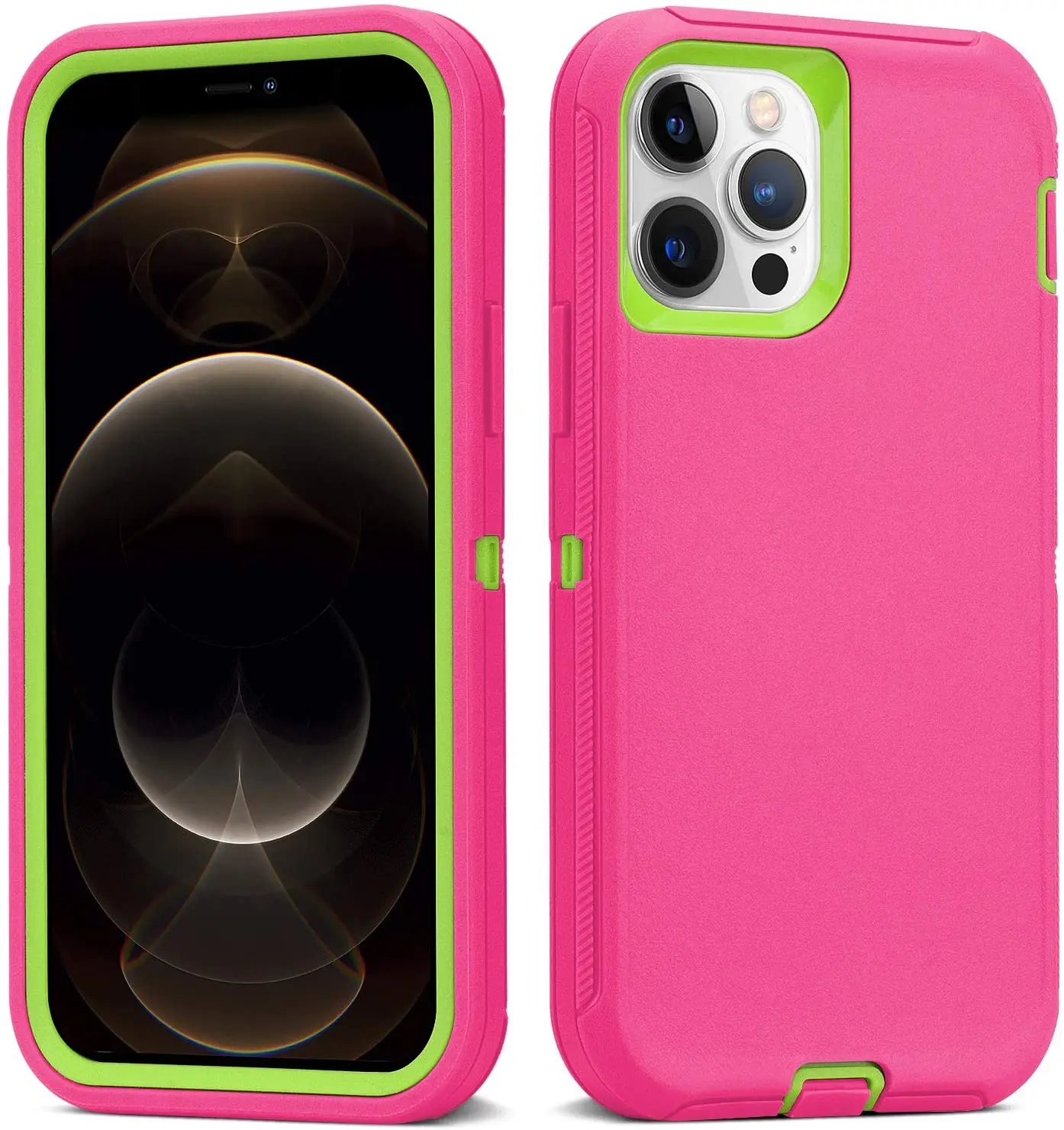 

Honatop Heavy Duty Full Body Protection 3 in 1 Rugged Shockproof Drop-Proof Cover Defender Case For iPhone 12/11/13/13Pro max, Many colours