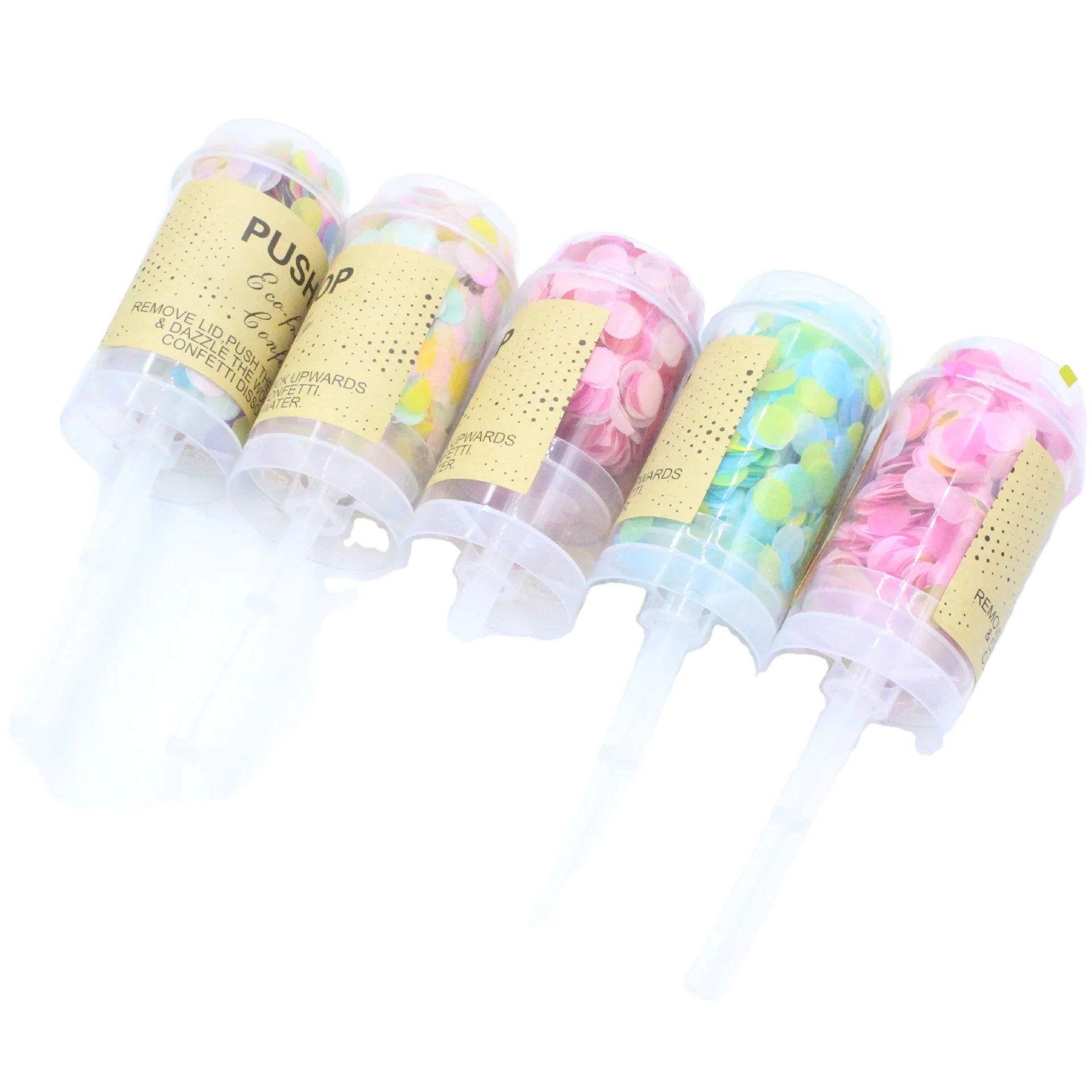 

Wholesale Mixed Color Wedding Birthday Bridal Party Decoration Favor Cannon Popper Shooter Pop Push Up Confetti