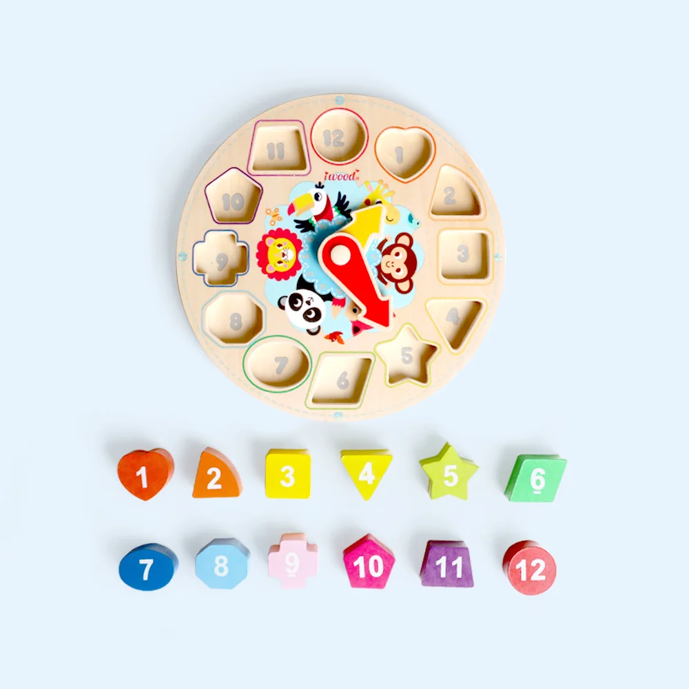 

Hottest Intelligent Building Block Cognitive Montessori Kids Wooden Education Digital Clock Jigsaw Puzzle Toys