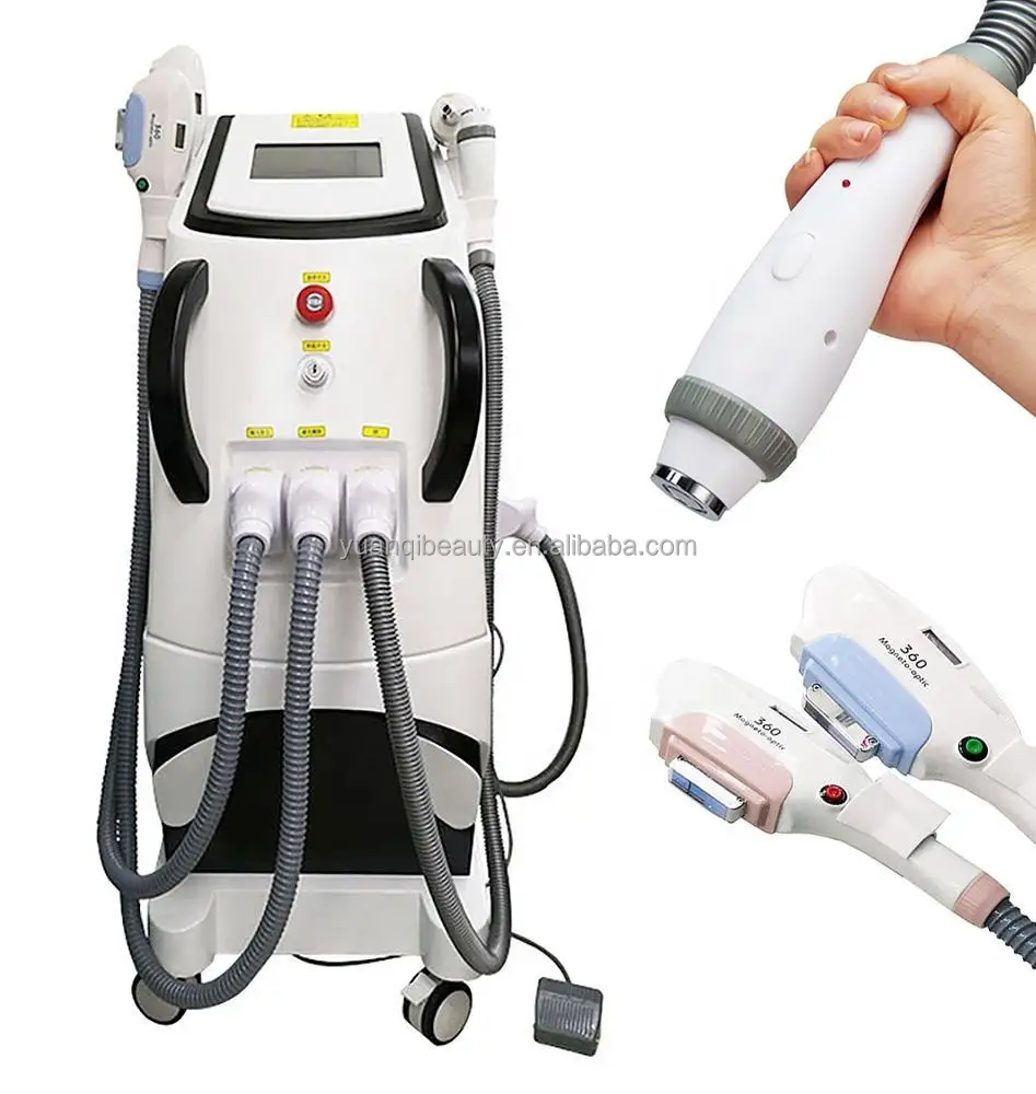 

2022 4 in 1 Multifunctional IPL Machine with 4 handles 360 Magnetic Optical Q Switch Nd Yag Laser RF Face Lifting