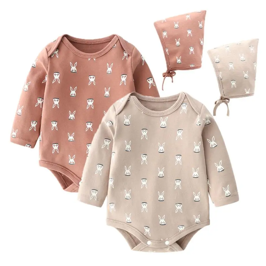 

Wholesale online boutique store cute rabbit pattern baby clothing cotton ribbed unisex,baby romper,newborn baby clothes, Gray / blue