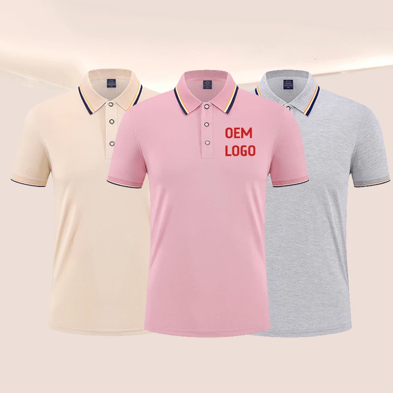 Custom Printed Logo Contrast Color Lapel Short Sleeve T-Shirt Plain Cotton Polyester Embroidery Golf Polo Shirts