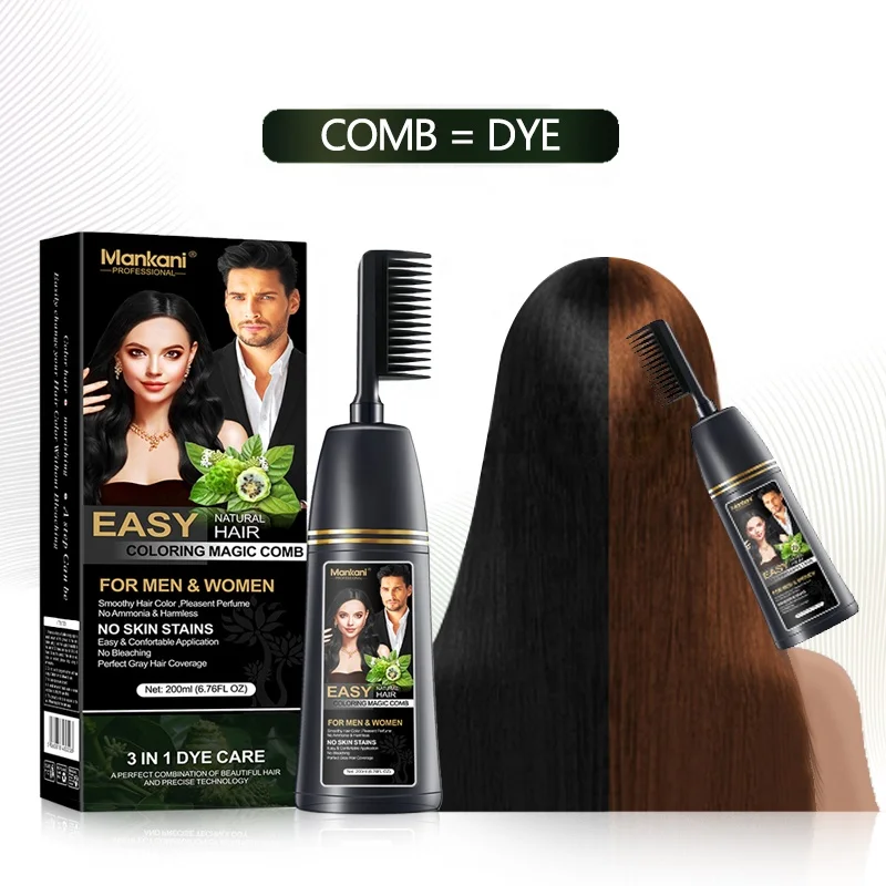 

wholesale 2 in 1 easy coloring brown black permanent color cream white hair dye with comb