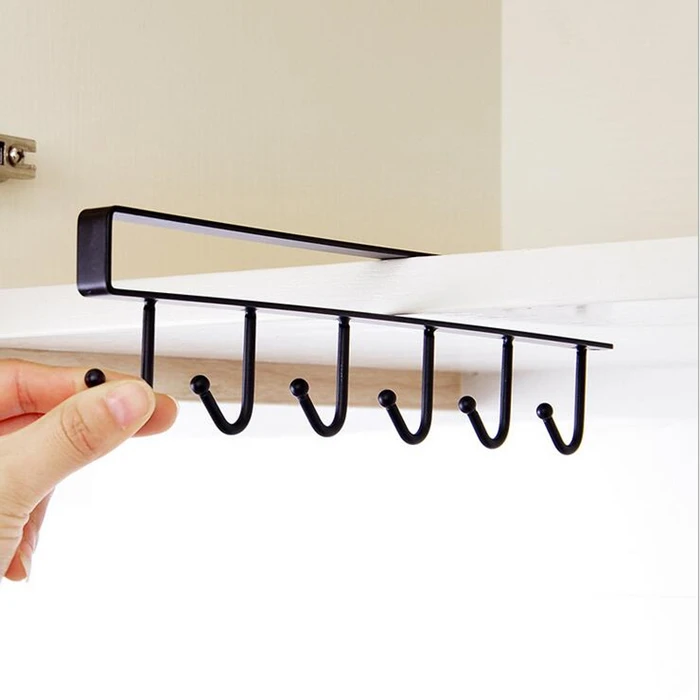 

Kitchen Household Storage Rack Cupboard Hanging Hook Hanger Cabinet Storage Organizer Holder, As photo