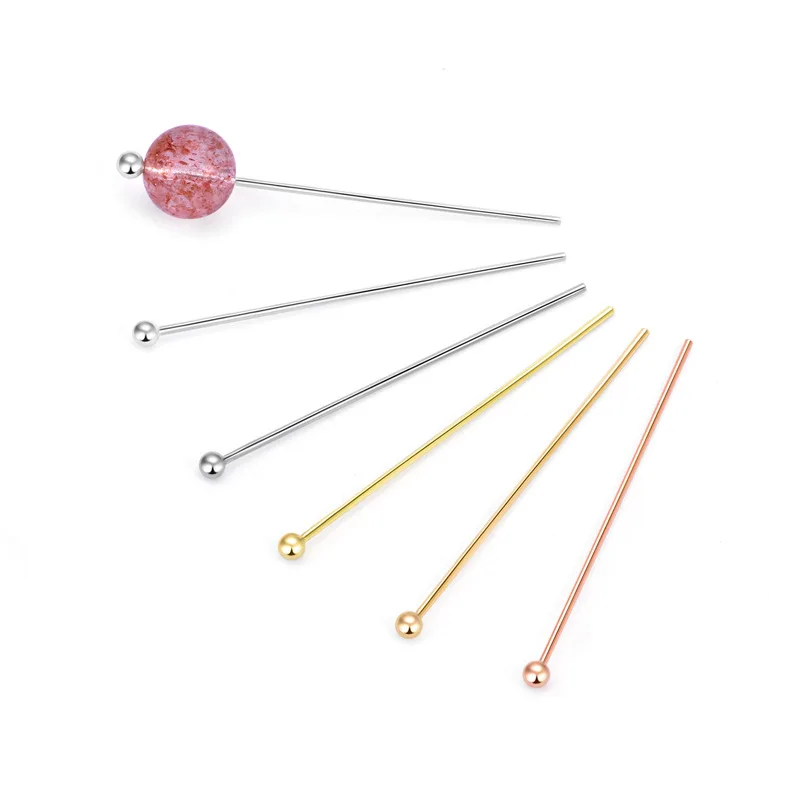 

Wholesale 925 Sterling Silver Head Pin 925 Silver Ball Pin, Silver,rhodium ,gold,pink gold