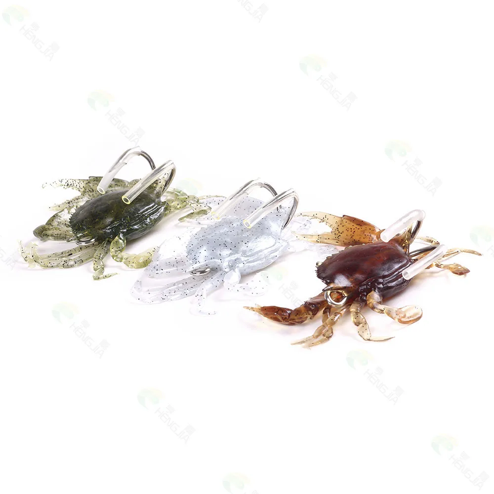 

8cm 19g in stock artificial bait soft plastic fishing lure crab lure, 3 colors available/oem