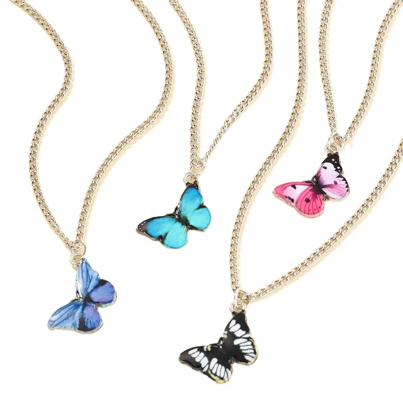 

Butterfly necklace web celebrity clavicle chain small neck chain