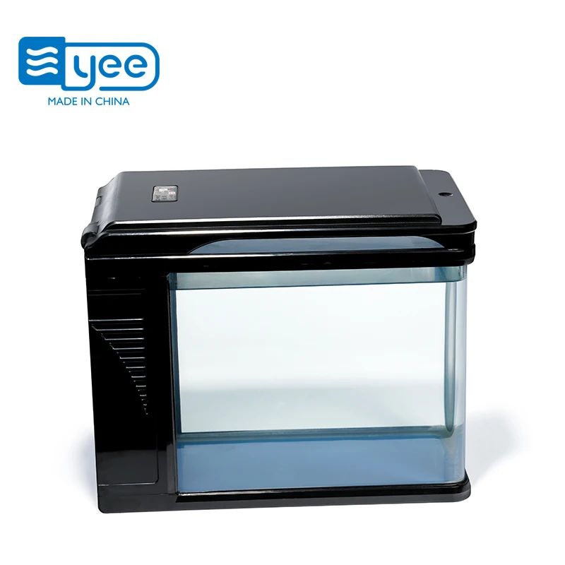 
YEE hot sell aquarium square fish tank ecological desktop glass fish tank with Ecological side filtration system 