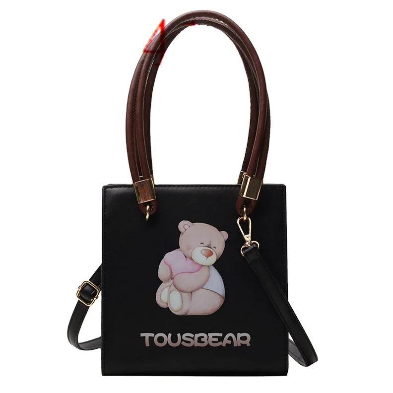 

XP1641 Bear Shoulder Bags 2021 Spring New Fashion Simple Korean Handbag Western Style Bear Shoulder Messenger Bag