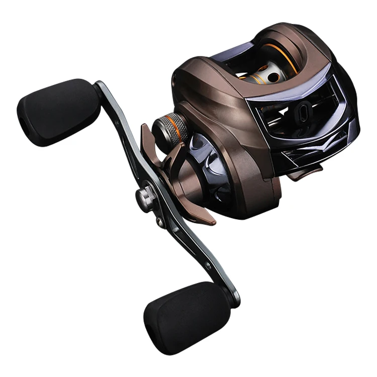 

Newbility 6.3:1 Geaar Ratio Low Profile Light weight aluminum baitcasting magnetic dual centrifugal brake casting fishing reel, Black and brown