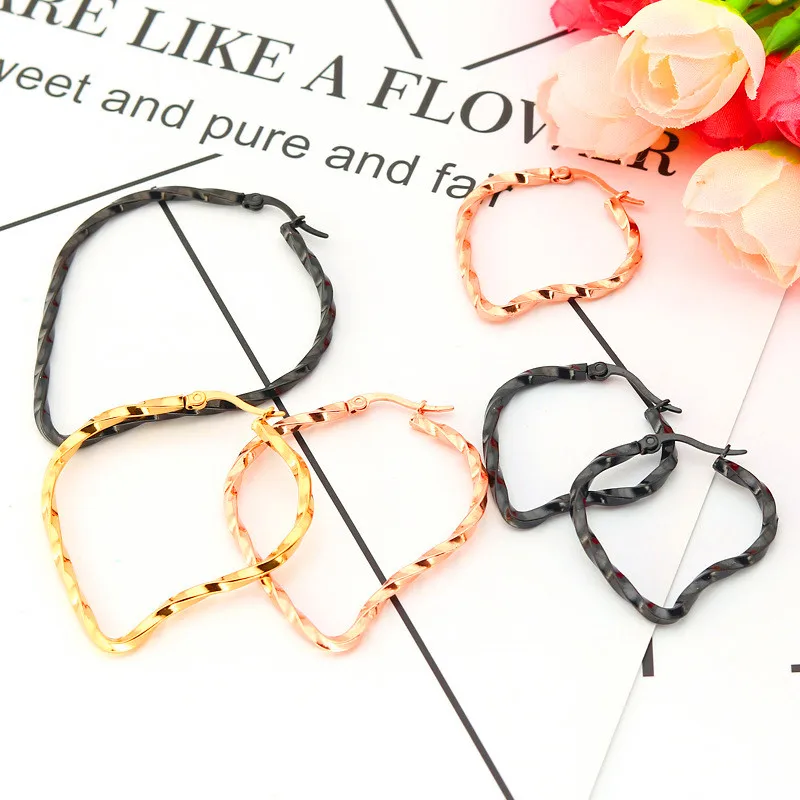 

Minimalist Popular Stainless Steel Hoop Rose Gold Plated Earring Jewelry