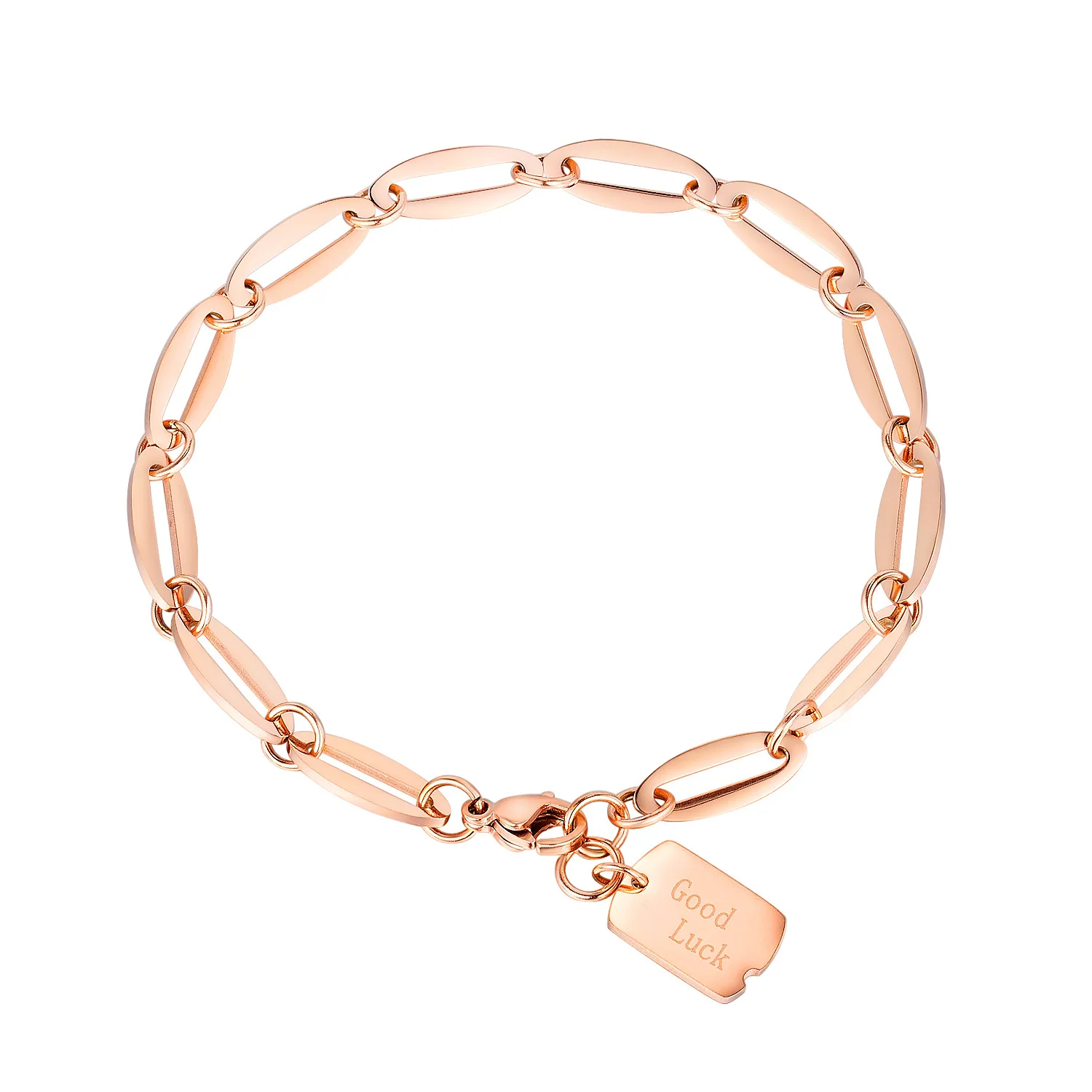 

Jessy Jewelry Party Jewelry Designer Charm Ankle Bracelet Wholesale Stainless Steel Statment Chain Bracelets for Women, Rose gold